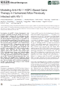 Cover page: Modeling Anti-HIV-1 HSPC-Based Gene Therapy in Humanized Mice Previously Infected with HIV-1