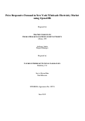 Cover page: Price Responsive Demand in New York Wholesale Electricity Market using OpenADR