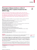 Cover page: Phenotypes of disease severity in a cohort of hospitalized COVID-19 patients: Results from the IMPACC study