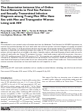 Cover page: The Association between Use of Online Social Networks to Find Sex Partners and Sexually Transmitted Infection Diagnosis among Young Men Who Have Sex with Men and Transgender Women Living with HIV