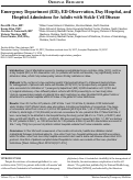 Cover page: Emergency Department (ED), ED Observation, Day Hospital, and Hospital Admissions for Adults with Sickle Cell Disease