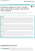 Cover page: Introducing Explorer of Taxon Concepts with a case study on spider measurement matrix building