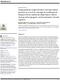 Cover page: Subpopulation augmentation among habitat patches as a tool to manage an endangered Mojave Desert wetlands-dependent rodent during anthropogenic restricted water climate regimes