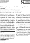 Cover page: Volatile organic emissions from the distillation and pyrolysis of vegetation