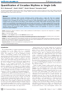 Cover page: Quantification of Circadian Rhythms in Single Cells