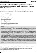 Cover page: Femoral and Vertebral Strength Improvements in Postmenopausal Women With Osteoporosis Treated With Denosumab