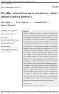 Cover page: The effect of emotional communication on infants' distinct prosocial behaviors