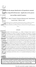 Cover page: Method for the unique identification of hyperelastic material properties using full-field measures. Application to the passive myocardium material response.