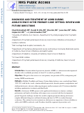 Cover page: Diagnosis and Treatment of Attention Deficit Hyperactivity Disorder During Adolescence in the Primary Care Setting: A Concise Review