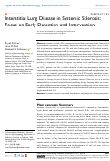 Cover page: Interstitial Lung Disease in Systemic Sclerosis: Focus on Early Detection and Intervention.