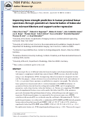 Cover page: Improving bone strength prediction in human proximal femur specimens through geometrical characterization of trabecular bone microarchitecture and support vector regression