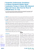 Cover page: Prospective Cardiovascular Surveillance of Immune Checkpoint Inhibitor-Based Combination Therapy in Patients With Advanced Renal Cell Cancer: Data From the Phase III JAVELIN Renal 101 Trial.