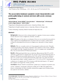 Cover page: The association between symptom onset characteristics and prehospital delay in women and men with acute coronary syndrome