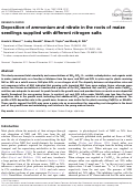 Cover page: Deposition of ammonium and nitrate in the roots of maize seedlings supplied with different nitrogen salts