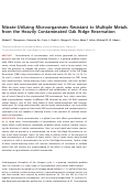 Cover page: Nitrate-Utilizing Microorganisms Resistant to Multiple Metals from the Heavily Contaminated Oak Ridge Reservation.