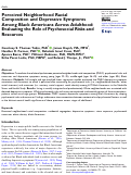 Cover page: Perceived Neighborhood Racial Composition and Depressive Symptoms Among Black Americans Across Adulthood: Evaluating the Role of Psychosocial Risks and Resources