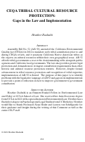 Cover page: CEQA Tribal Cultural Resource Protection: Gaps in the Law and Implementation