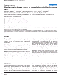 Cover page: Risk factors for breast cancer in a population with high incidence rates