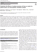 Cover page: Evaluating the efficacy of multiple myeloma cell lines as models for patient tumors via transcriptomic correlation analysis