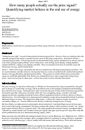 Cover page: How many people actually see the price signal? Quantifying market failures in the end use 
of energy