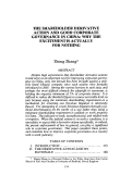 Cover page: The Shareholder Derivative Action and Good Corporate Governance in China: Why the Excitement is Actually for Nothing