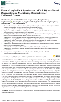 Cover page: Plasma Lysyl-tRNA Synthetase 1 (KARS1) as a Novel Diagnostic and Monitoring Biomarker for Colorectal Cancer