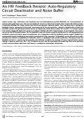Cover page: An HIV Feedback Resistor: Auto-Regulatory Circuit Deactivator and Noise Buffer