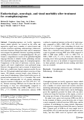 Cover page: Endocrinologic, neurologic, and visual morbidity after treatment for craniopharyngioma