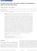 Cover page: A critical review of the role of local excision in the treatment of early (T1 and T2) rectal tumors