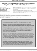 Cover page: End-tidal CO2 Monitoring is Available in Most Community Hospitals in a Rural State: A Health System Survey