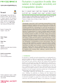 Cover page: Fluctuations in population fecundity drive variation in demographic connectivity and metapopulation dynamics.