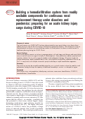 Cover page: Building a hemodiafiltration system from readily available components for continuous renal replacement therapy under disasters and pandemics: preparing for an acute kidney injury surge during COVID-19.