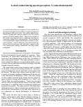 Cover page: Lexical Contact During Speech Perception: A Connectionist Model