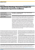 Cover page: Nanobiotechnology-based strategies for enhanced crop stress resilience