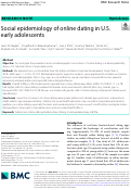 Cover page: Social epidemiology of online dating in U.S. early adolescents