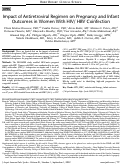 Cover page: Brief Report: Impact of Antiretroviral Regimen on Pregnancy and Infant Outcomes in Women With HIV/ HBV Coinfection