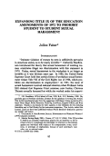 Cover page: Expanding Title IX of the Education Amendments of 1972 to Prohibit Student to Student Sexual Harassment