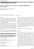 Cover page: Anterior fundoplication at the time of congenital diaphragmatic hernia repair