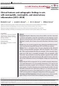 Cover page: Clinical features and radiographic findings in cats with eosinophilic, neutrophilic, and mixed airway inflammation (2011‐2018)