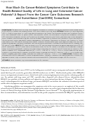 Cover page: How much do cancer‐related symptoms contribute to health‐related quality of life in lung and colorectal cancer patients? A report from the Cancer Care Outcomes Research and Surveillance (CanCORS) Consortium