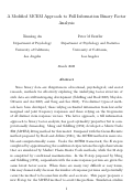 Cover page: A Modified MCEM Approach to Full Information Binary Factor Analysis