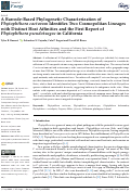 Cover page: A Barcode-Based Phylogenetic Characterization of Phytophthora cactorum Identifies Two Cosmopolitan Lineages with Distinct Host Affinities and the First Report of Phytophthora pseudotsugae in California.