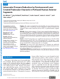 Cover page: Intraocular Pressure Reduction by Femtosecond Laser Created Trabecular Channels in Perfused Human Anterior Segments