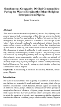 Cover page: Simultaneous Geography, Divided Communities: Paving the Way to Silencing the Ethno-Religious Insurgencies in Nigeria