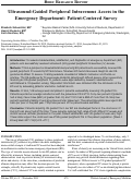 Cover page: Ultrasound-Guided Peripheral Intravenous Access in the Emergency Department: Patient-Centered Survey