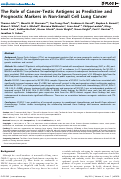Cover page: The Role of Cancer-Testis Antigens as Predictive and Prognostic Markers in Non-Small Cell Lung Cancer