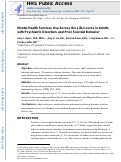 Cover page: Mental Health Service Use Across the Life Course Among Adults With Psychiatric Disorders and Prior Suicidal Behavior