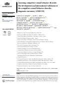 Cover page: Assessing compulsive sexual behavior disorder: The development and international validation of the compulsive sexual behavior disorder-diagnostic inventory (CSBD-DI).