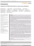 Cover page: Analysis of CDK12 alterations in a pan‐cancer database