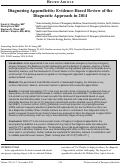 Cover page: Diagnosing Appendicitis: Evidence-Based Review of the Diagnostic Approach in 2014